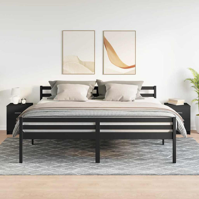 Noptiere 2 buc cu 2 sertare, negru, 40x36x50 cm - WALTI WALTI