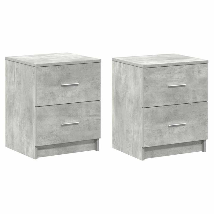 Noptiere 2 buc. cu 2 sertare, gri beton, 40x36x50 cm - WALTI WALTI