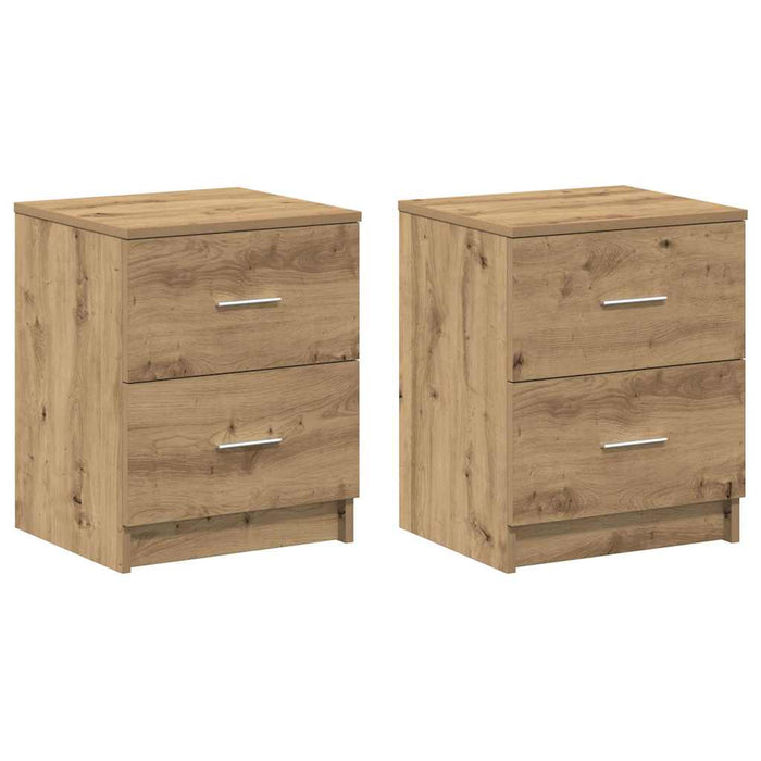 Noptiere 2 buc. cu 2 sertare, stejar artizanal, 40x36x50 cm - WALTI WALTI