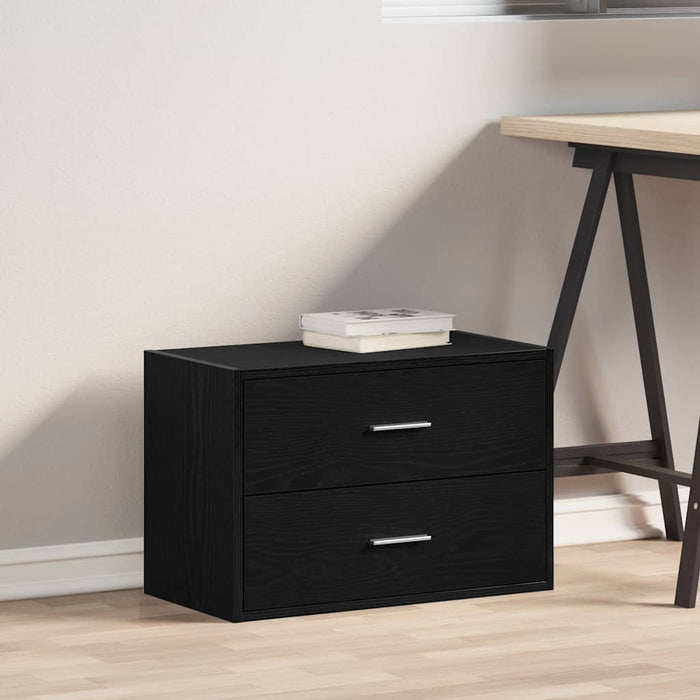 Dulap cu 2 sertare stejar negru 60x31x40 cm lemn prelucrat - WALTI WALTI
