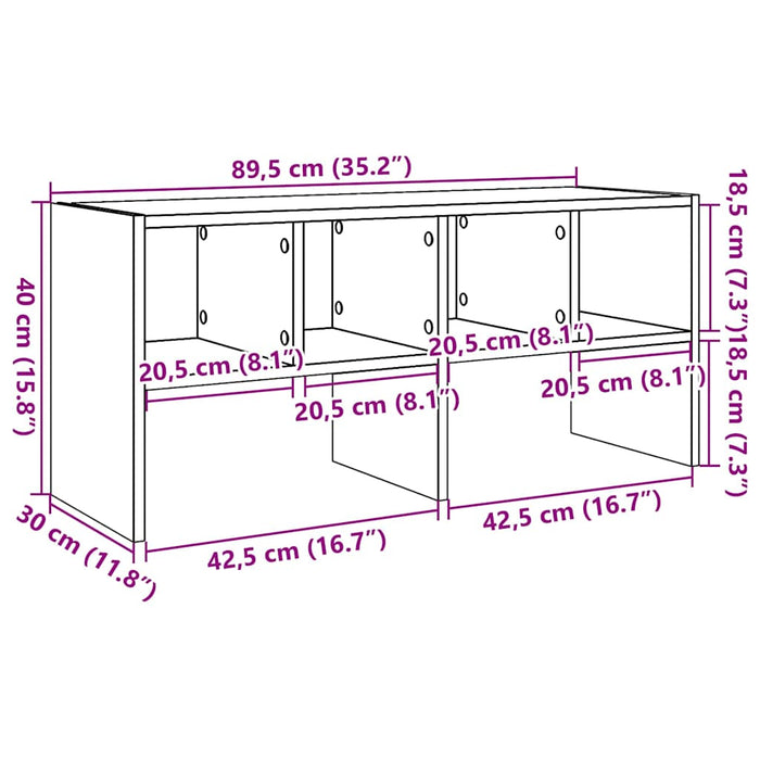 Suport pantofi stivuibil Stejar afumat 89,5x30x40 cm WALTI