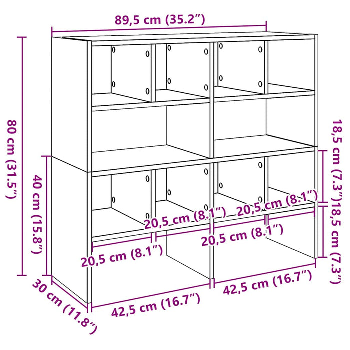 Rafturi pantofi 2 buc Stejar afumat stivuibil 89,5x30x40 cm WALTI