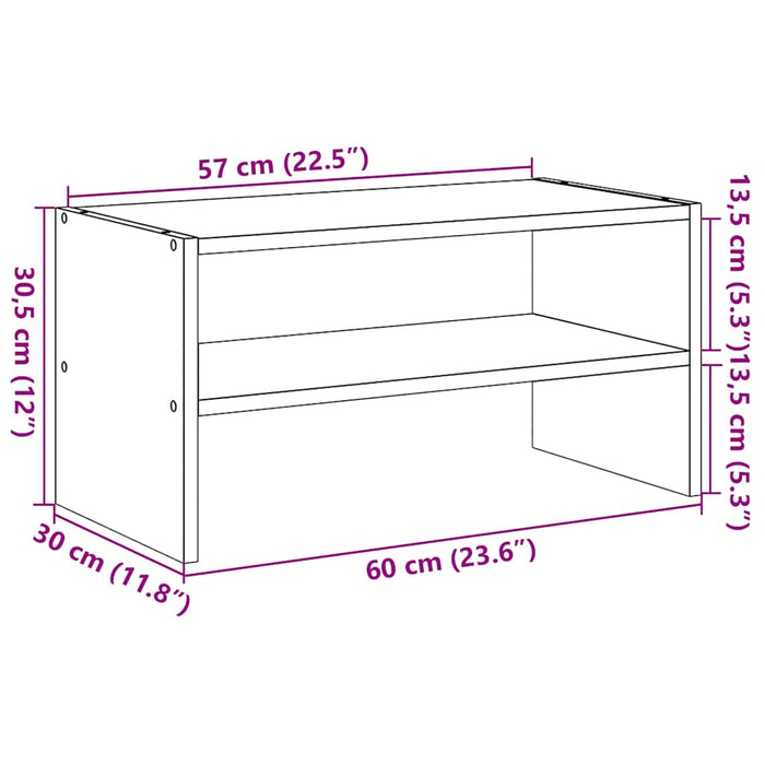 Suport pantofi stivuibil Stejar negru 60x30x30,5 cm - WALTI WALTI