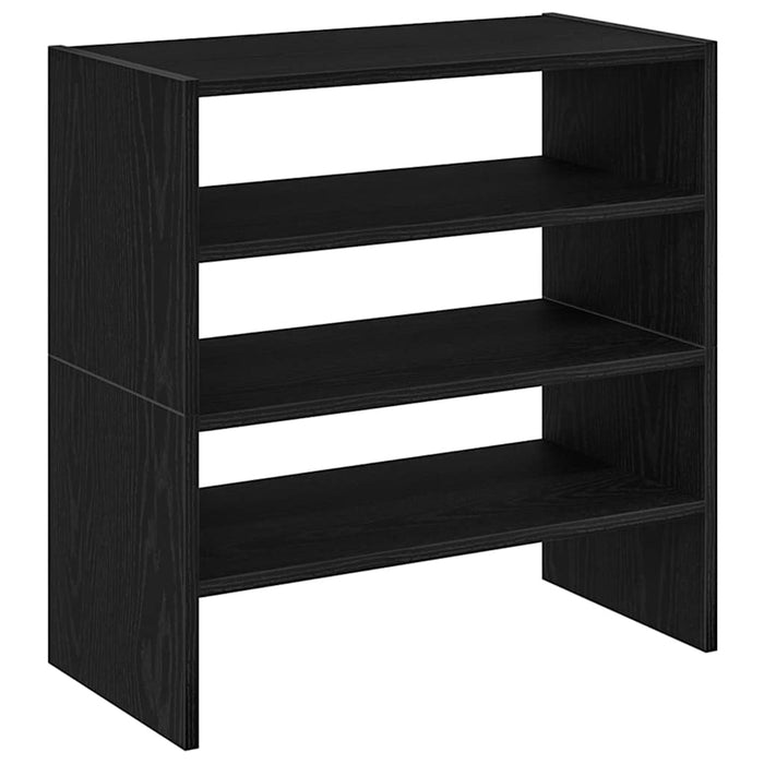 Rafturi pantofi 2 buc Stejar negru stivuibil 60x30x30,5 cm WALTI