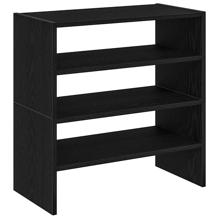 Rafturi pantofi 2 buc Stejar negru stivuibil 60x30x30,5 cm WALTI