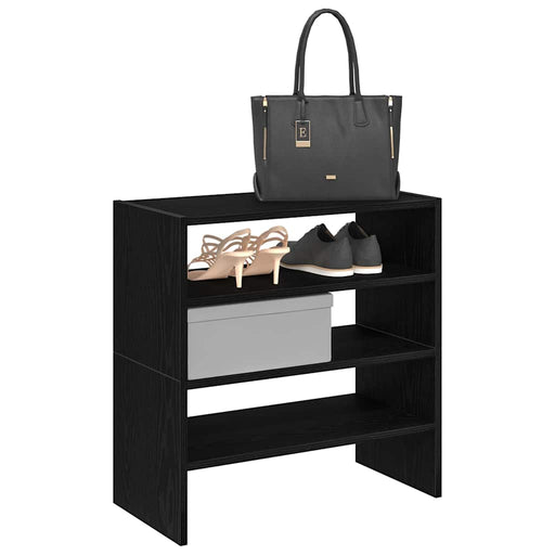 Rafturi pantofi 2 buc Stejar negru stivuibil 60x30x30,5 cm - WALTI WALTI