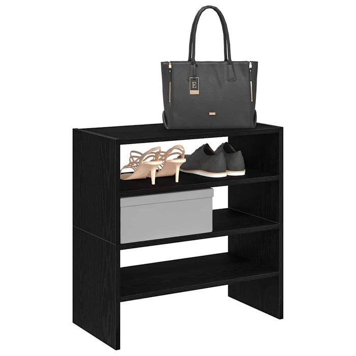 Rafturi pantofi 2 buc Stejar negru stivuibil 60x30x30,5 cm WALTI