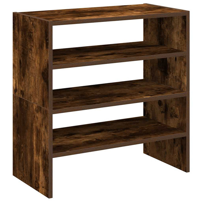 Rafturi pantofi 2 buc Stejar afumat stivuibil 60x30x30,5 cm - WALTI WALTI
