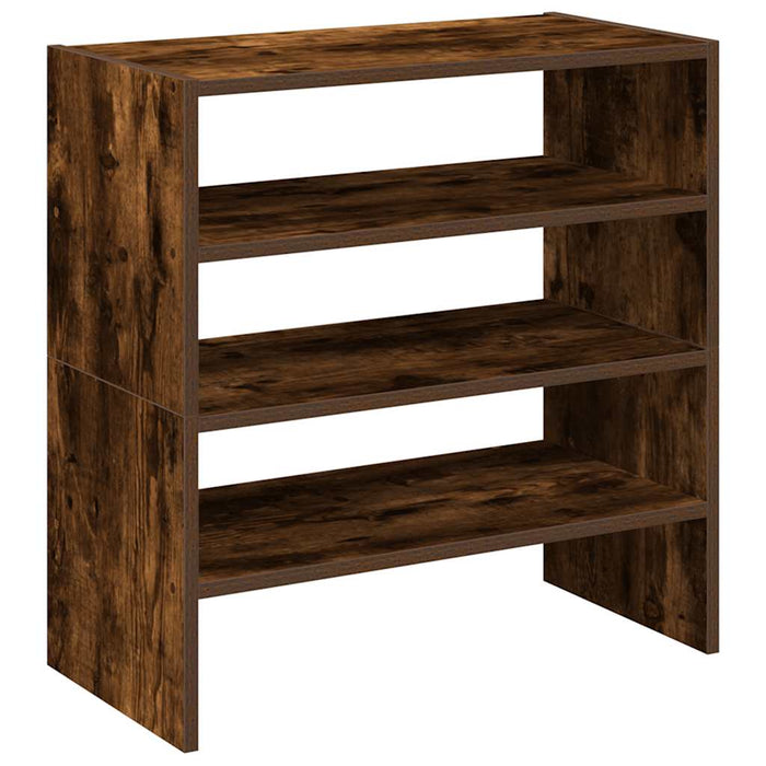 Rafturi pantofi 2 buc Stejar afumat stivuibil 60x30x30,5 cm - WALTI WALTI