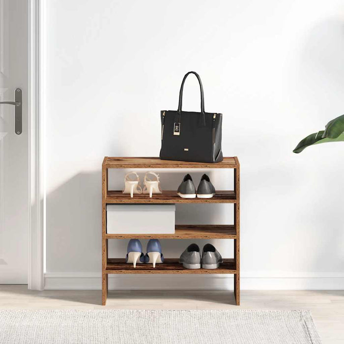 Rafturi pentru pantofi 2 buc Lemn vechi stivuibil 60x30x30,5 cm - WALTI WALTI