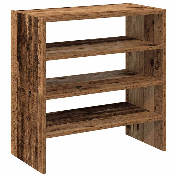 Rafturi pentru pantofi 2 buc Lemn vechi stivuibil 60x30x30,5 cm - WALTI WALTI
