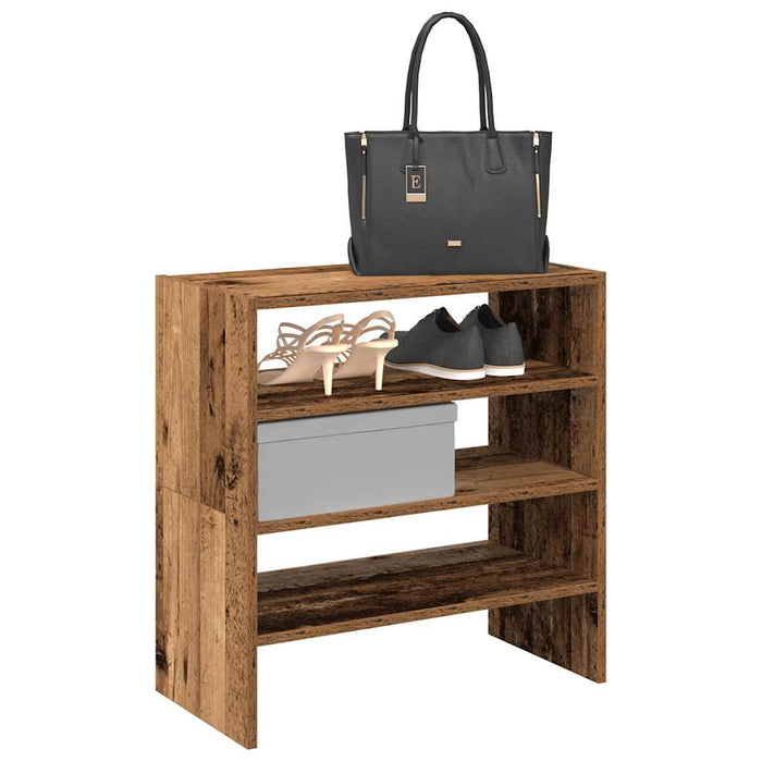 Rafturi pentru pantofi 2 buc Lemn vechi stivuibil 60x30x30,5 cm - WALTI WALTI
