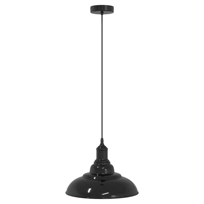 Lampă suspendată reglabilă pe înălțime E27 negru lucios metal - WALTI WALTI