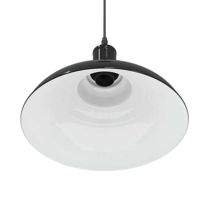 Lampă suspendată reglabilă pe înălțime E27 negru lucios metal - WALTI WALTI