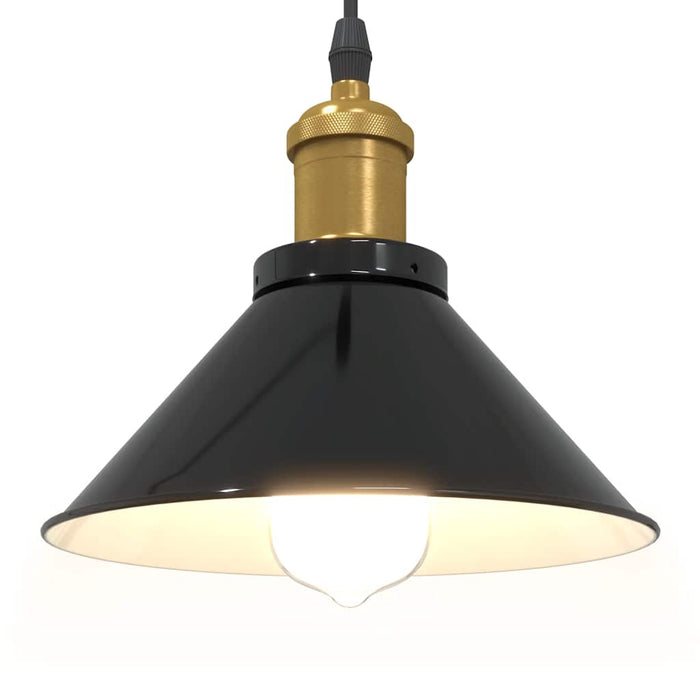 Lampă suspendată reglabilă pe înălțime E27 negru lucios metal - WALTI WALTI
