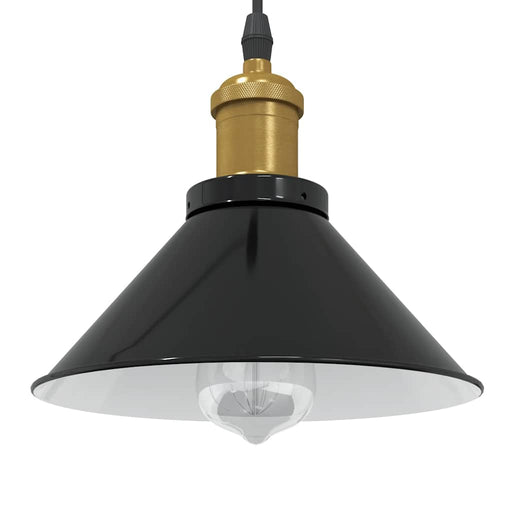 Lampă suspendată reglabilă pe înălțime E27 negru lucios metal - WALTI WALTI