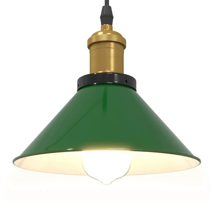Lampă suspendată reglabilă pe înălțime E27 verde lucios metal - WALTI WALTI