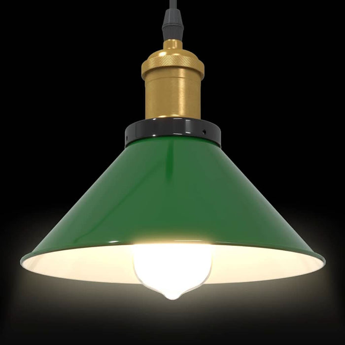 Lampă suspendată reglabilă pe înălțime E27 verde lucios metal - WALTI WALTI