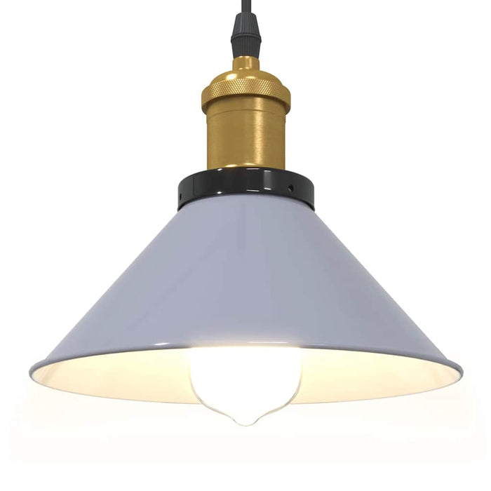 Lampă suspendată reglabilă pe înălțime E27 gri lucios metal - WALTI WALTI