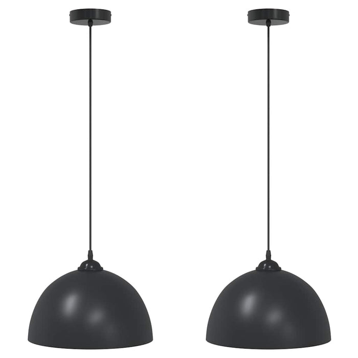 Lămpi de suspendare 2 buc E27 Negru Ø 30 cm Metal - WALTI WALTI