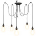 Lampă suspendată cu 5 suporturi E27 metal negru - WALTI WALTI