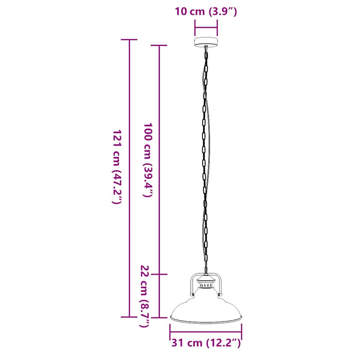 Lampă suspendată E27 Negru Ø 31 cm Fier - WALTI WALTI