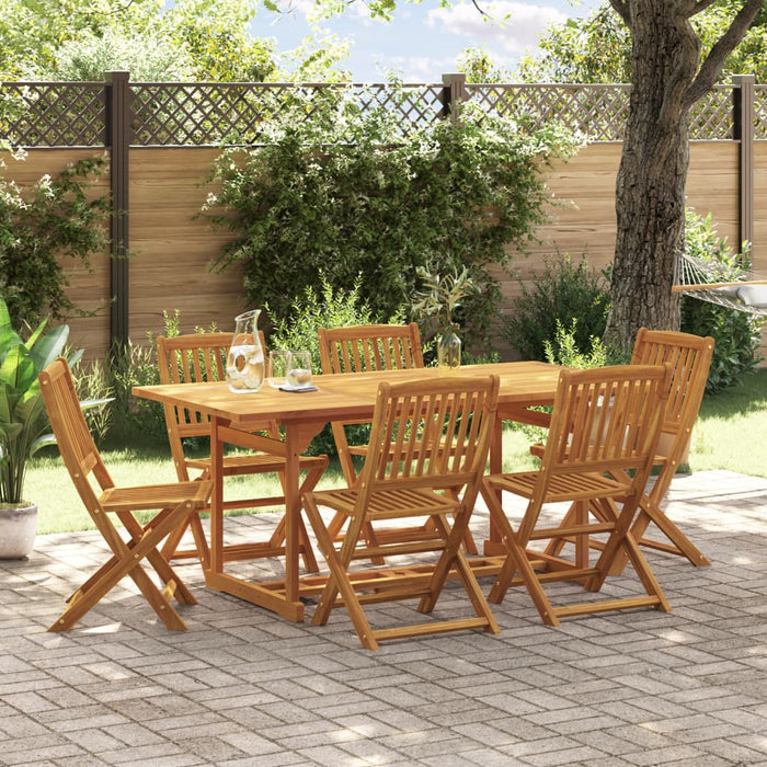 Set mobilier de grădină 7 piese 180x90x75 cm, lemn masiv acacia WALTI