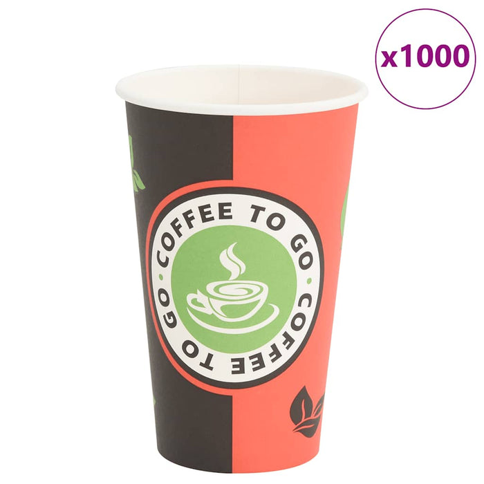 Cești de cafea din hârtie 1000 buc 16 oz 400 ml roșu și negru - WALTI WALTI