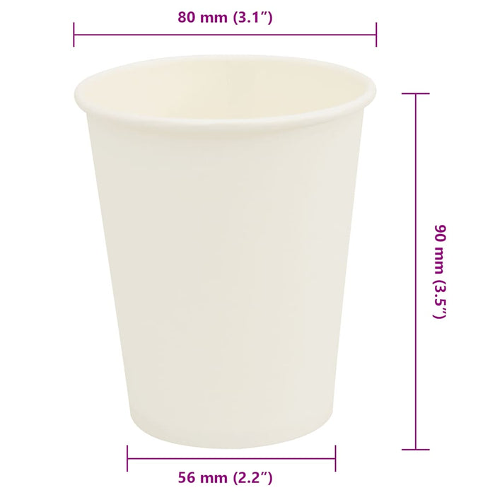 Cești de cafea din hârtie 1000 buc 8oz 200ml alb - WALTI WALTI