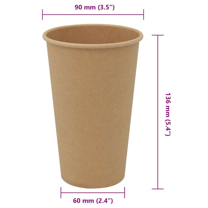 Cești de cafea din hârtie 1000 buc 16 oz 400 ml roșu și negru - WALTI WALTI