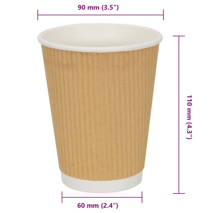 Cești de cafea din hârtie 500 buc 12 oz 300 ml maro - WALTI WALTI