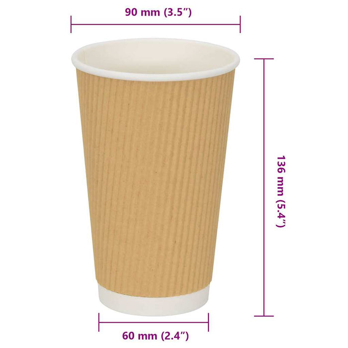 Cești de cafea din hârtie 500 buc 16 oz 400 ml roșu și negru - WALTI WALTI