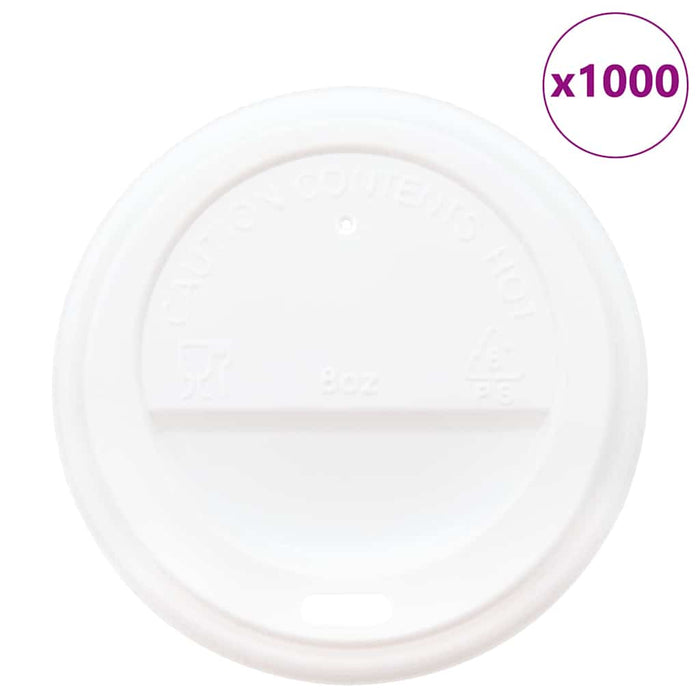 Capace pentru ceași cafea din hârtie 8oz 1000 buc plastic alb - WALTI WALTI