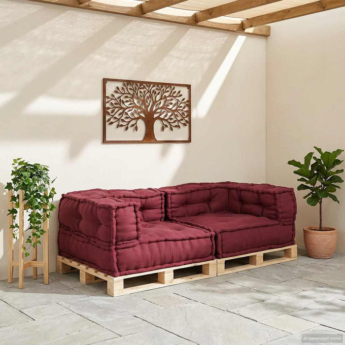 Canapea modulară cu 2 locuri maro 140x70x36 țesătură WALTI