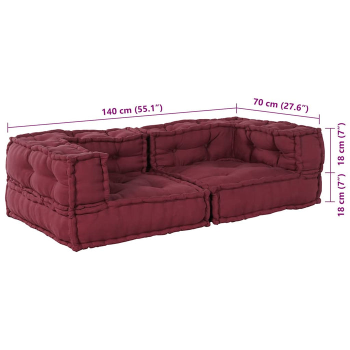 Canapea modulară cu 2 locuri maro 140x70x36 țesătură WALTI