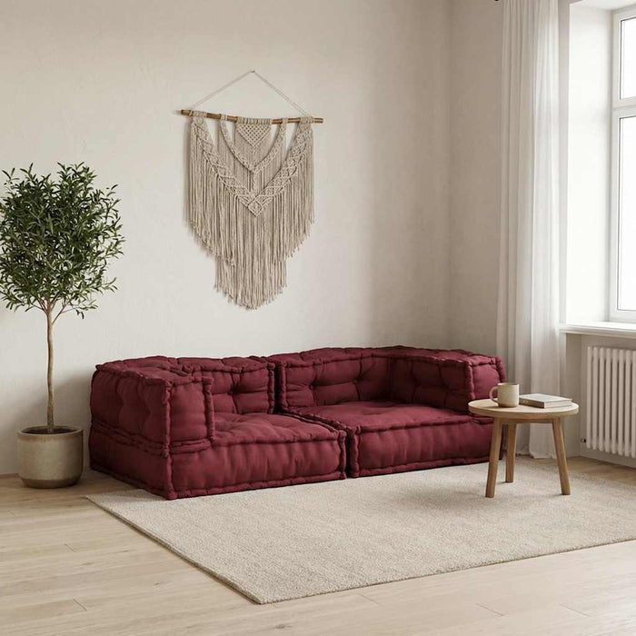Canapea modulară cu 2 locuri maro 140x70x36 țesătură WALTI