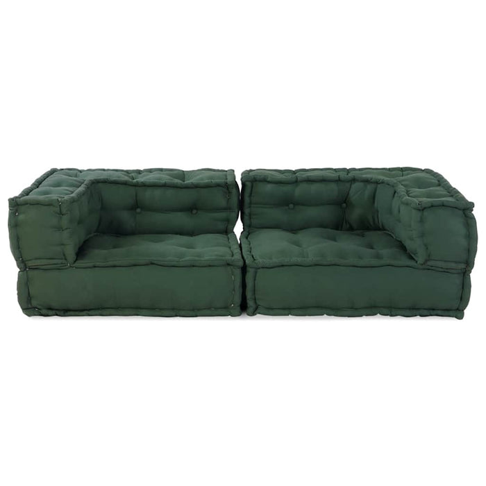 Canapea modulară cu 2 locuri verde 140x70x36 țesătură WALTI