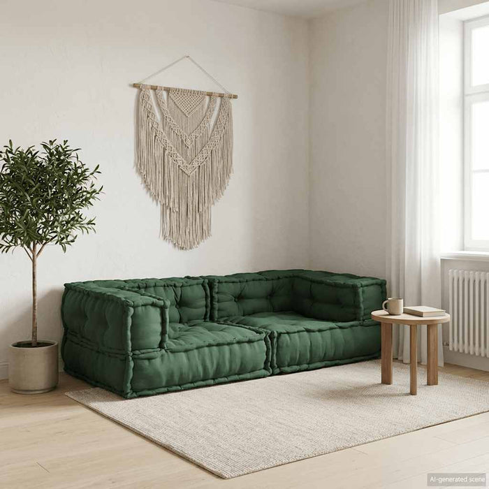 Canapea modulară cu 2 locuri verde 140x70x36 țesătură WALTI