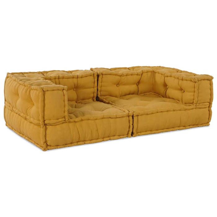 Canapea modulară cu 2 locuri galben 140x70x36 țesătură WALTI
