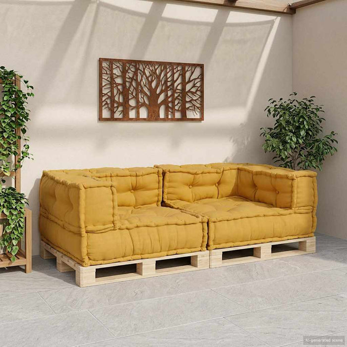 Canapea modulară cu 2 locuri galben 140x70x36 țesătură WALTI