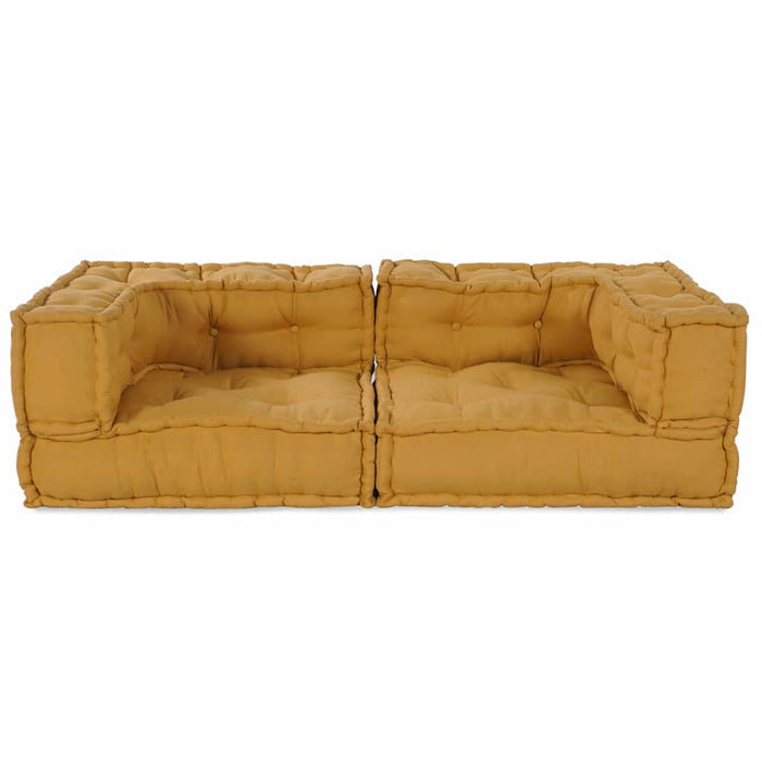 Canapea modulară cu 2 locuri galben 140x70x36 țesătură WALTI