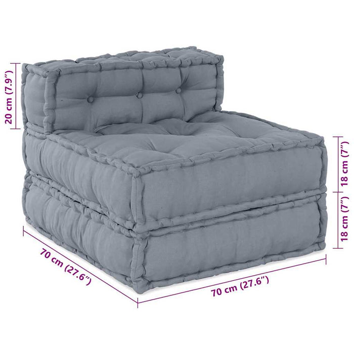 Canapea modulară Gri 70 x 70 x 56 cm țesătură - WALTI WALTI