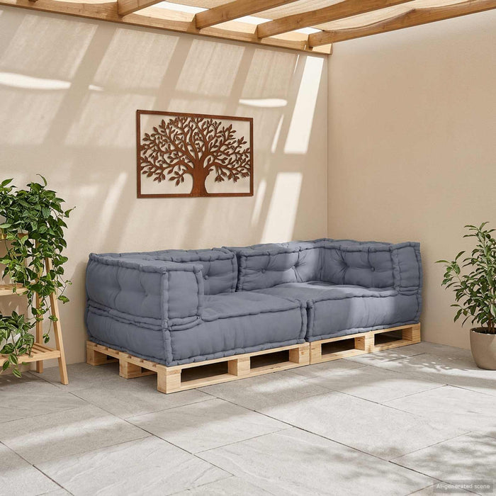 Unitate de canapea modulară 3 pcs Gri 140 x 70 x 36 cm Țesătură WALTI