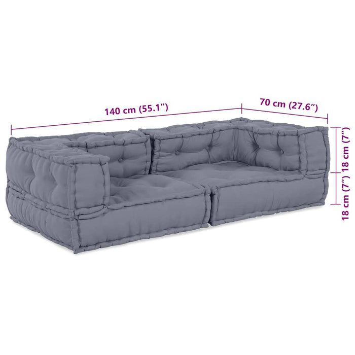 Unitate de canapea modulară 3 pcs Gri 140 x 70 x 36 cm Țesătură WALTI