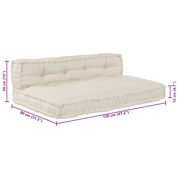 Canapea modulară 2 pcs Crem 120 x 80 x 38 cm țesătură WALTI