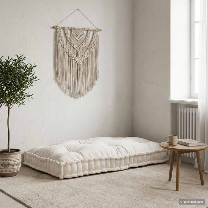 Perna pentru canapea pe palet Crem 120 x 80 x 12 cm Țesătură WALTI