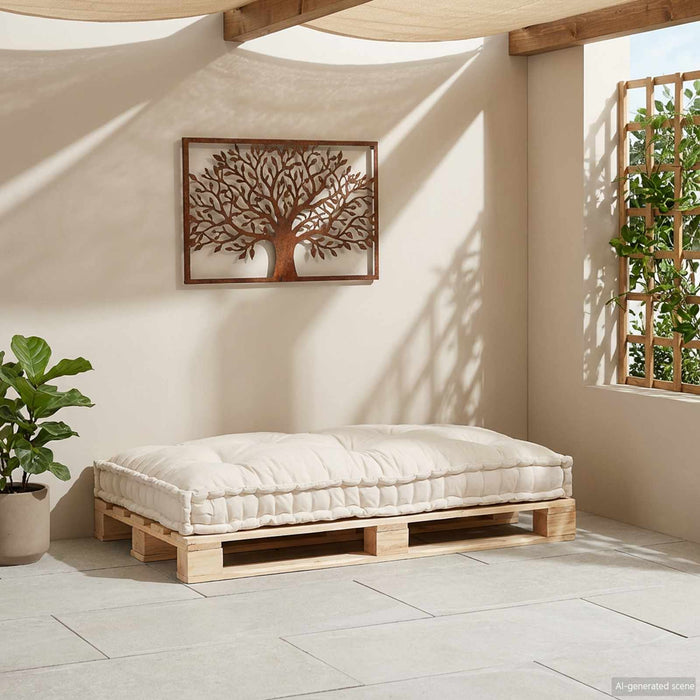 Perna pentru canapea pe palet Crem 120 x 80 x 12 cm Țesătură WALTI