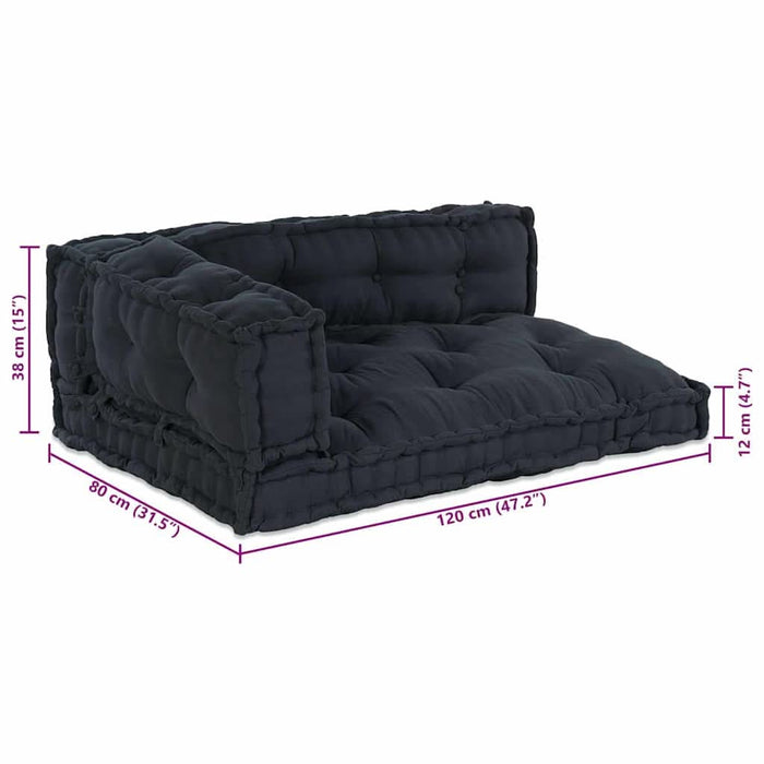 Canapea modulară 3 pcs Antracit 120 x 80 x 38 cm țesătură - WALTI WALTI