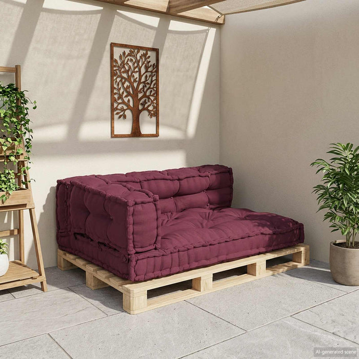 Perna pentru canapea pe palet 3 pcs Bordo 120 x 80 x 38 cm - WALTI WALTI