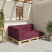 Perna pentru canapea pe palet 3 pcs Bordo 120 x 80 x 38 cm - WALTI WALTI
